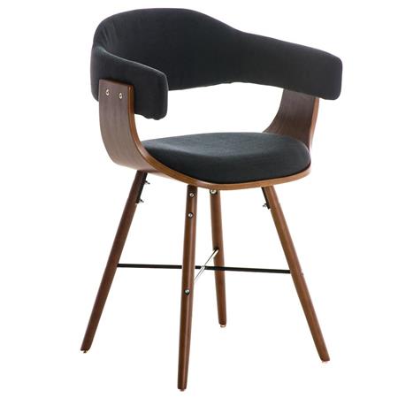 Sedia da Attesa e Ospiti BARRY LUX gambe scure, Design originale, in Legno color Noce e Tessuto Nero