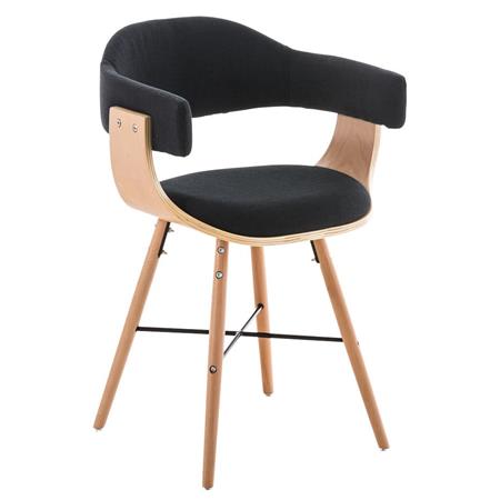 Sedia Attesa BARRY LUX, Confortevole, Legno color Faggio, Tessuto Nero