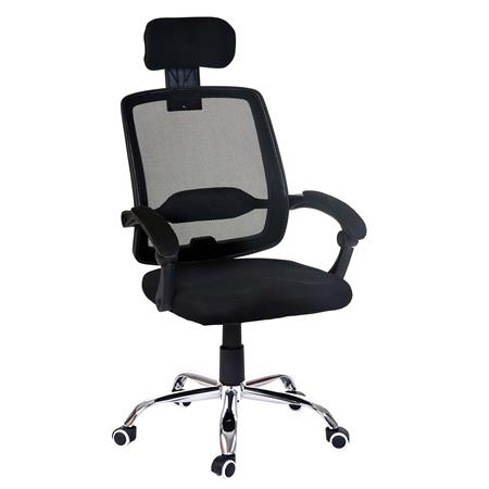 Sedia ergonomica DUNA, Sostegno lombare, Base in metallo, Traspirante, colore Nero