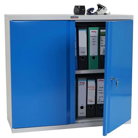 Mobile per archivio CARIN 2 ANTE, cm 84x92x37, in Acciaio, colore Blu