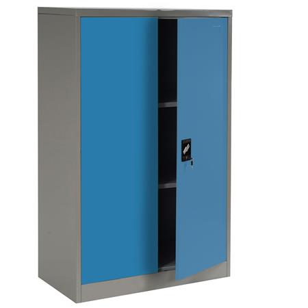 Armadio metallico EDIT 2 ANTE, cm 140x80x40, in Acciaio, colore Blu