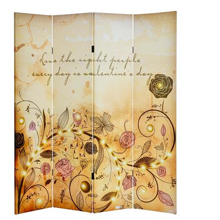 Paravento con LED modello ROSE, 180x160x2,5cm, Struttura in Legno