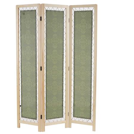 Paravento a 3 pannelli JOKUL, 170x120x2cm, in Legno e Tessuto