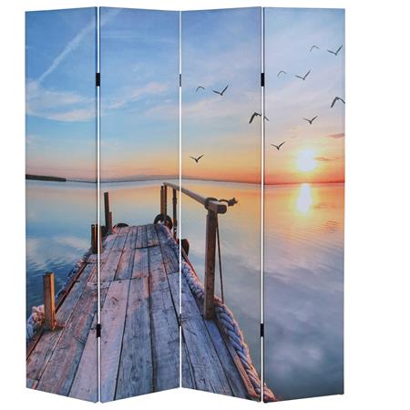 Paravento a 4 pannelli VINTAGE CALMA, cm 180x160x2,5, Struttura in Legno
