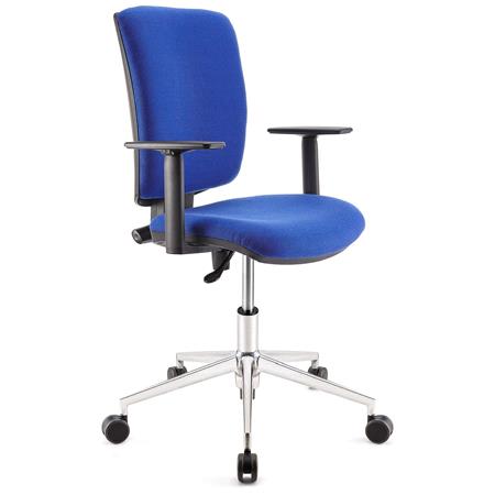 Sedia da Ufficio ATLAS PRO, Schienale e Braccioli Regolabili, Base in Metallo, in Tessuto Blu