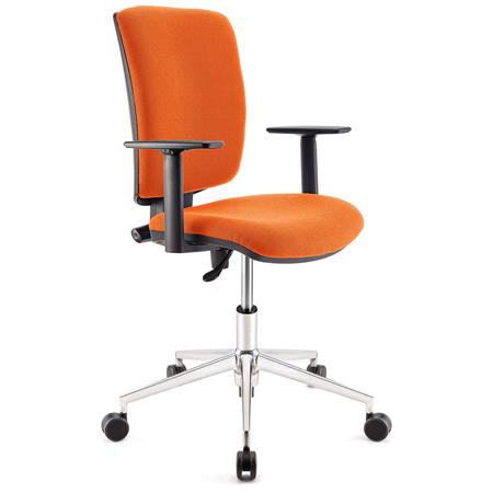 Sedia da Ufficio ATLAS PRO, Schienale e Braccioli Regolabili, Base in Metallo, in Tessuto Arancione