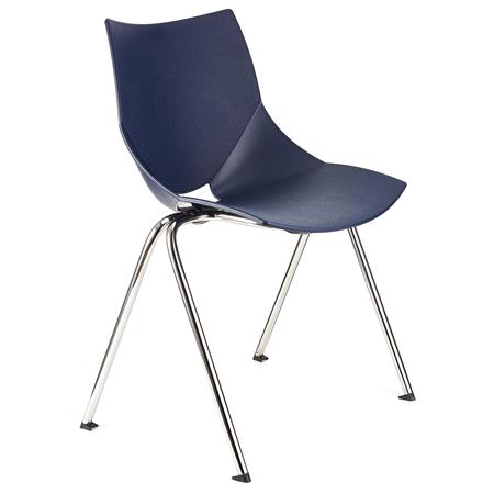 Sedia per sala d'Attesa AMIR, Comoda e Pratica, Impilabile, Colore Blu