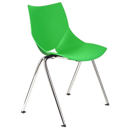 Sedia per sala d'Attesa AMIR, Comoda e Pratica, Impilabile, Colore Verde
