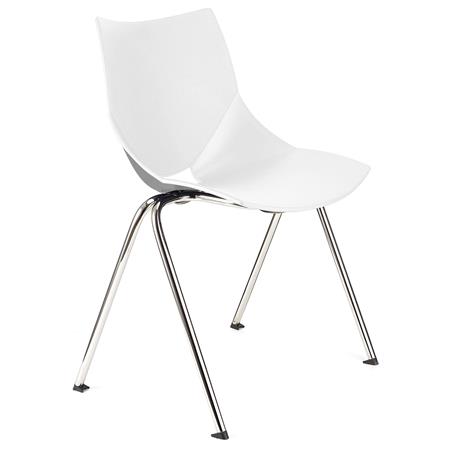 Sedia per sala d'Attesa AMIR, Comoda e Pratica, Impilabile, Colore Bianco