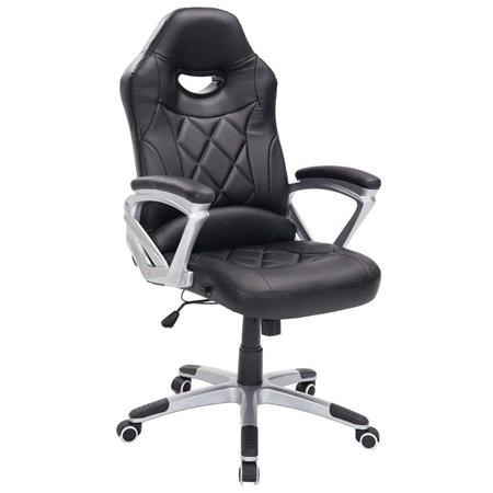 Poltrona Gaming ENAO, Design Sportivo, Extra Comfort, in Tessuto colore Nero