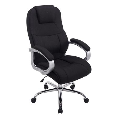 Poltrona da ufficio BOSTON TESSUTO, Imbottitura spessa, Resistente fino a 150kg, Base cromata, in Nero