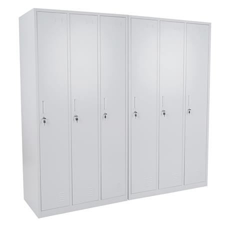 Armadio metallico AGNES 6 ANTE, cm 180x180x50, in Acciaio, colore Grigio