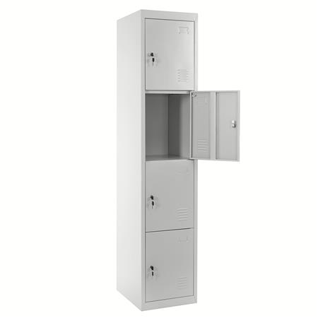 Armadietto casellario HILDUR, cm 180x38x45, in Acciaio, colore Grigio
