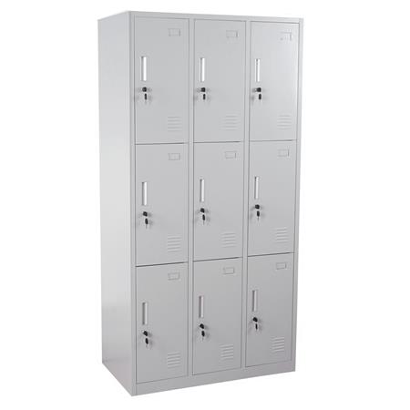 Armadio casellario EVELIN 9 Scomparti, 180x90x50cm, in Acciaio Grigio