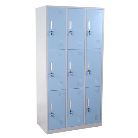 Armadietto casellario EVELIN 9 Scomparti, cm 180x90x50, in Acciaio, colore Azzurro