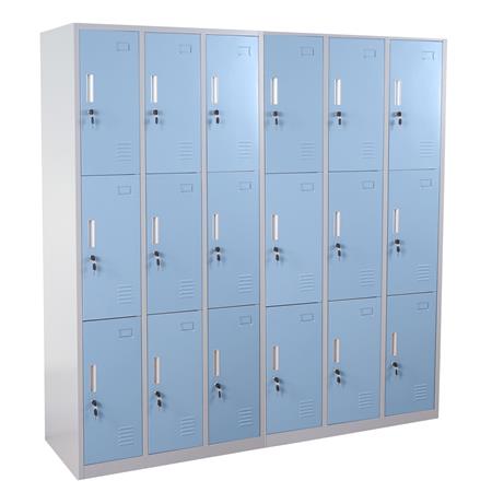 Armadietto casellario EVELIN 18 Scomparti, cm 180x180x50, in Acciaio, colore Azzurro