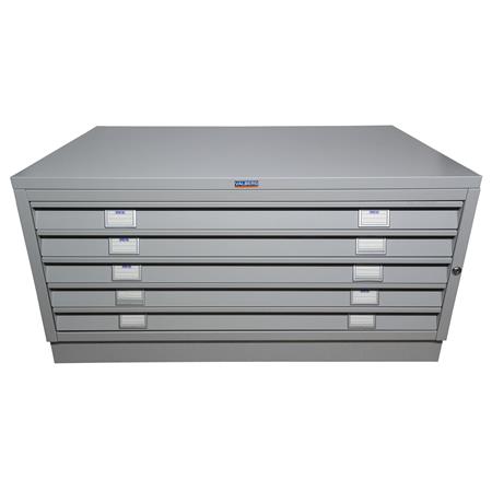 Classificatore metallico GINA, cm 42x100x67, 5 Ampi Cassetti, Colore Grigio