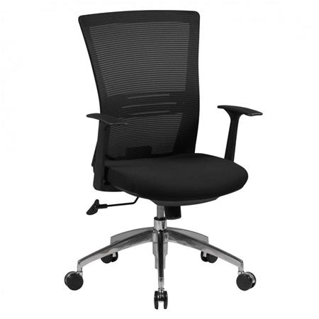Sedia Ergonomica SIRO, Sedile Imbottito, Schienale in Rete, Sostegno Lombare, Nero