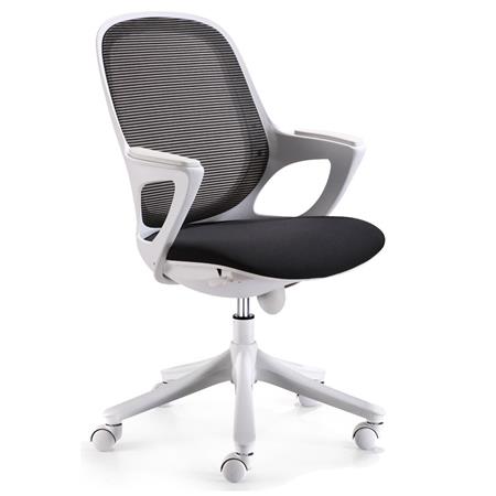 Sedia da ufficio VIRNA, Stile originale, Struttura robusta, Schienale traspirante, Bianco/Nero