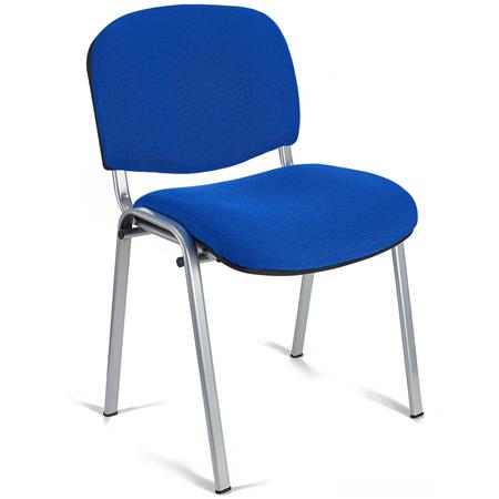 Sedia Conferenze MOBY BASE, Comoda e Pratica, Prezzo Incredibile, Colore Blu e Gambe Grigie