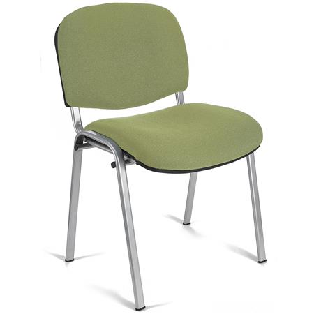 Sedia Conferenze MOBY BASE, Comoda e Pratica, Prezzo Incredibile, Colore Verde e Gambe Grigie