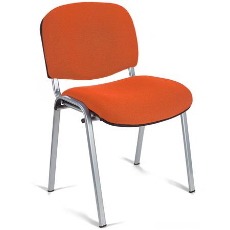 Sedia Conferenze MOBY BASE, Comoda e Pratica, Prezzo Incredibile, Colore Arancione e Gambe Grigie