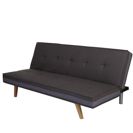 Divano pieghevole VALDA, Comodo e Versatile, 3 posti, Tessuto, Grigio
