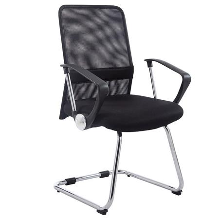 Sedia d'Attesa ASPEN V, Rete traspirante e Sedile imbottito, Design Moderno, in Nero