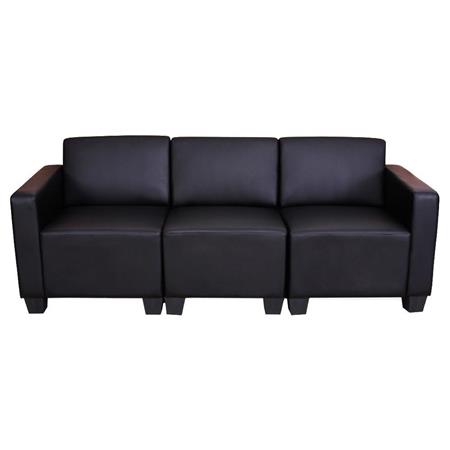 Divano modulare 3 posti LYON, Design e Comfort, in Pelle colore Nero