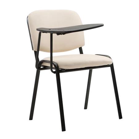 Sedia Conferenze MOBY PELLE con SCRITTOIO ribaltabile, Comoda e Pratica, Panna