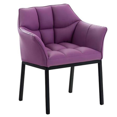 Poltroncina per ospiti OCTAVIO, Imbottita, Gambe Nere, in Pelle Viola