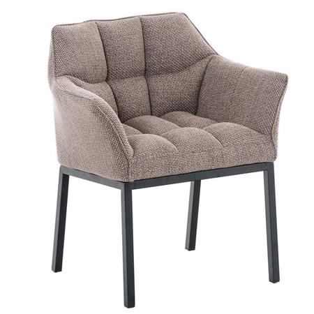  Poltroncina per ospiti OCTAVIO TESSUTO, Imbottita, Gambe Nere, color Grigio Talpa
