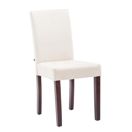 Sedia per Ospiti MITA TESSUTO, Imbottita, Gambe in Legno Marrone, colore Panna