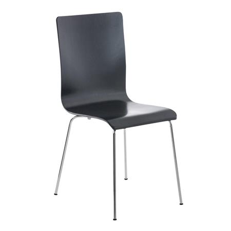 Sedia da Attesa PERRY, In Legno con Gambe in Metallo, colore Nero