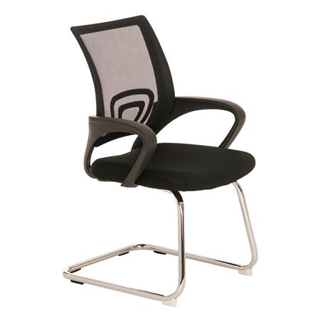 Sedia Ospiti SEUL V, Schienale Ergononomico, Sedile Imbottito, in Nero