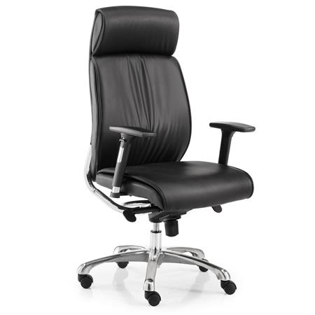 Poltrona da Ufficio DALI, Alta Qualità e Design, Pelle Nera