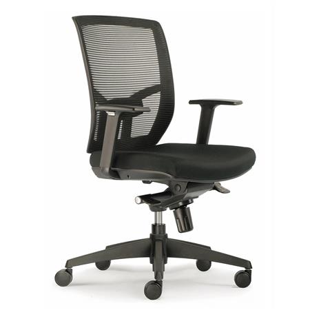 Sedia da Ufficio GILBERT, Sostegno Lombare, Uso 8 Ore, Traspirante, in Nero