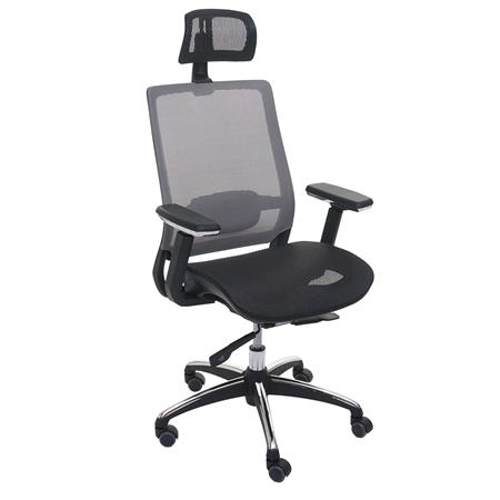 Sedia Ufficio Ergonomica NUTAL, Completamente Regolabile, Sostegno Lombare, colore Nero/Grigio
