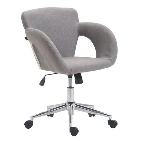 Sedia / Sgabello da ufficio CAMILLO STOFFA, Comoda Imbottitura con Braccioli, color Grigio