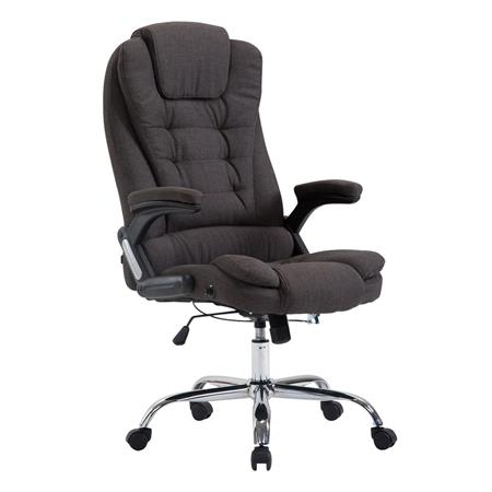 Poltrona Ufficio SAN ANTONIO TESSUTO, Imbottitura spessa, Base cromata, Fino a 150kg, color Grigio Scuro