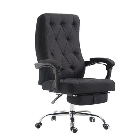Poltrona ufficio BENETY TESSUTO, Stile Chester, Poggiapiedi, in Nero