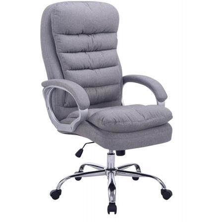Poltrona XXL da ufficio ACUNA TESSUTO, Imbottitura doppia, in Tessuto, Base in Metallo, color Grigio chiaro