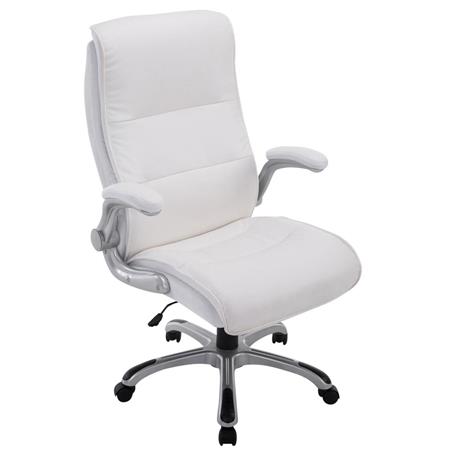 Poltrona ufficio CRISTIANO, Spessa Imbottitura, Meccanismo Basculante, Consigliata 8h Uso, color Bianco