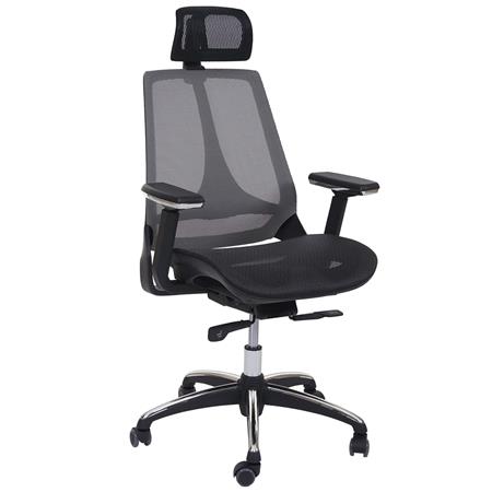 Sedia ergonomica ALAN, Meccanismo Sincronizzato, Uso 8 Ore, in Rete Traspirante Nero/Grigio