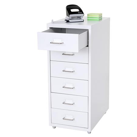 Cassettiera HUT 6 CASSETTI, cm 69x28x44, in Acciaio, color Bianco