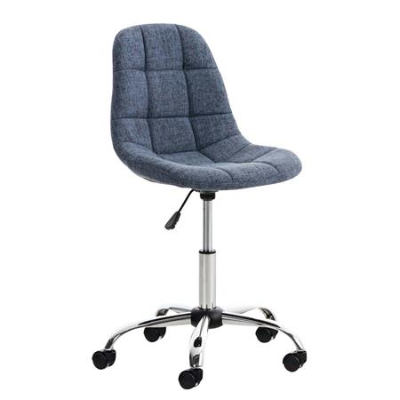 Sedia da ufficio EMILY, Comoda imbottitura, Struttura in metallo, in Tessuto, colore Azzurro