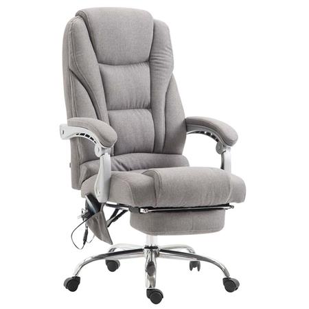 Poltrona da ufficio COMODITY MASSAGE TESSUTO, Poggiapiedi Estensibile, Funzione massaggiante, in Grigio chiaro