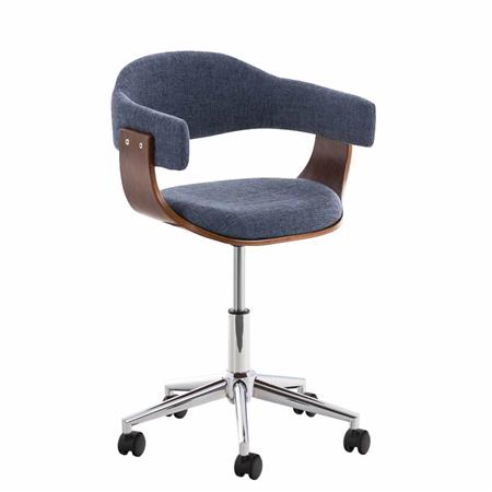 Sedia di design LAILA TESSUTO WENGÈ, Design Moderno, Comoda imbottitura, color Blu