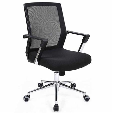 Sedia per ufficio BRITA Design Moderno, Rete Traspirante, Tessuto Nero