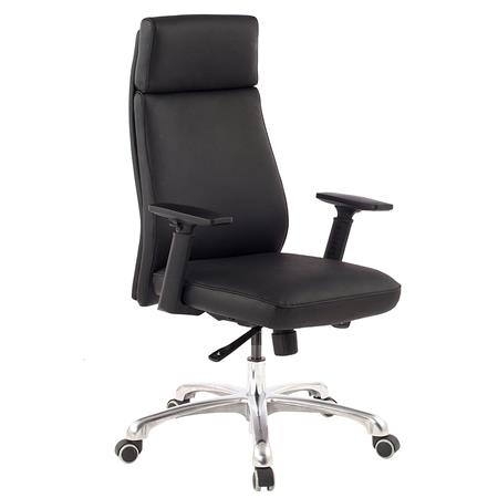Poltrona da Ufficio TRINITY, Design Moderno, in Cuoio color Nero